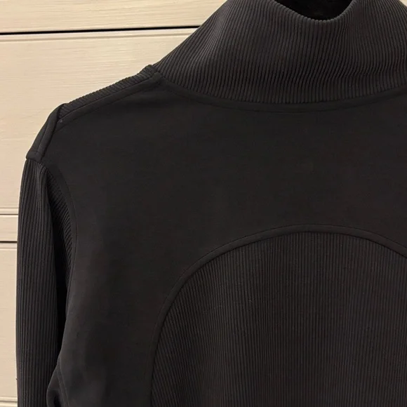 Lululemon Black Brushed Softstreme Ribbed Half Zip - Picture 8 of 12